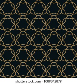 Seamless pattern. Graphic lines ornament. Floral stylish background.
