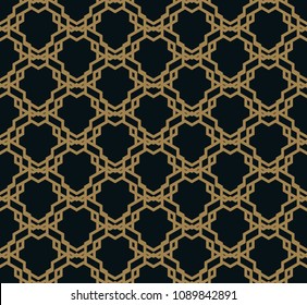 Seamless pattern. Graphic lines ornament. Floral stylish background.