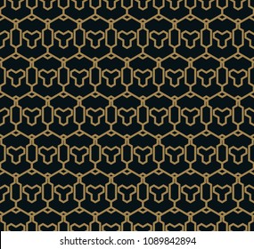 Seamless pattern. Graphic lines ornament. Floral stylish background.