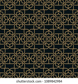 Seamless pattern. Graphic lines ornament. Floral stylish background.