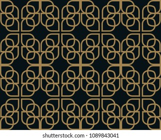 Seamless pattern. Graphic lines ornament. Floral stylish background.