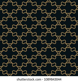 Seamless pattern. Graphic lines ornament. Floral stylish background.