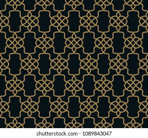 Seamless pattern. Graphic lines ornament. Floral stylish background.