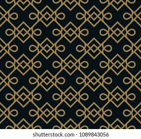 Seamless pattern. Graphic lines ornament. Floral stylish background.