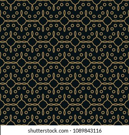 Seamless pattern. Graphic lines ornament. Floral stylish background.