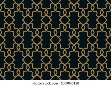 Seamless pattern. Graphic lines ornament. Floral stylish background.