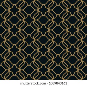 Seamless pattern. Graphic lines ornament. Floral stylish background.