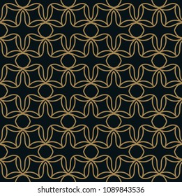 Seamless pattern. Graphic lines ornament. Floral stylish background.