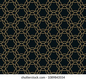 Seamless pattern. Graphic lines ornament. Floral stylish background.