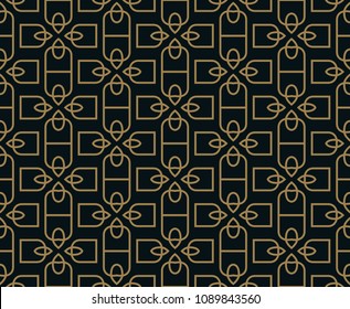 Seamless pattern. Graphic lines ornament. Floral stylish background.