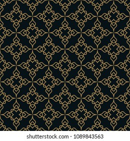 Seamless pattern. Graphic lines ornament. Floral stylish background.