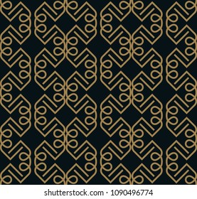 Seamless pattern. Graphic lines ornament. Floral stylish background.