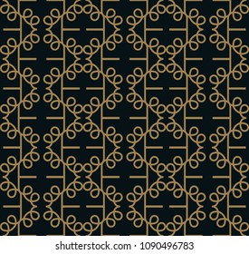 Seamless pattern. Graphic lines ornament. Floral stylish background.