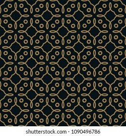 Seamless pattern. Graphic lines ornament. Floral stylish background.