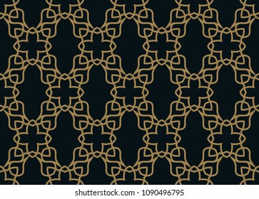 Seamless pattern. Graphic lines ornament. Floral stylish background.