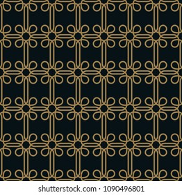 Seamless pattern. Graphic lines ornament. Floral stylish background.