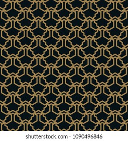 Seamless pattern. Graphic lines ornament. Floral stylish background.