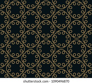 Seamless pattern. Graphic lines ornament. Floral stylish background.