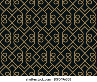 Seamless pattern. Graphic lines ornament. Floral stylish background.