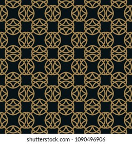 Seamless pattern. Graphic lines ornament. Floral stylish background.