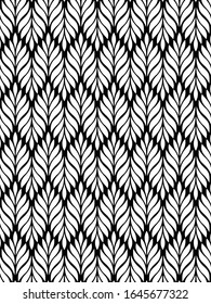 Seamless pattern. Graphic ornament. Floral stylish background. Vector repeating texture with stylized leaves