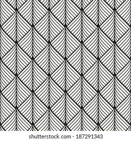 Seamless pattern. Graphic ornament. Floral stylish background. Vector repeating texture with stylized leaves