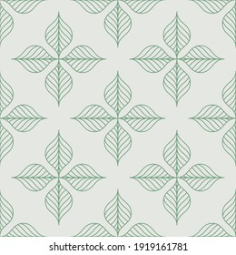 Seamless pattern. Graphic ornament. Floral stylish background. Vector repeating texture with stylized leaves