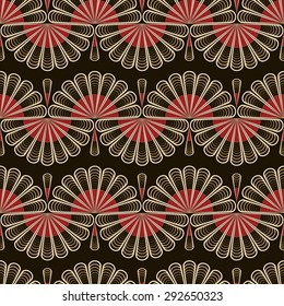 Seamless pattern graphic ornament. Floral stylish background. Vector repeating texture with stylized elements