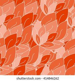 Seamless pattern. Graphic ornament. Floral stylish background. Vector repeating texture with stylized leaves