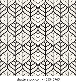 Seamless pattern. Graphic ornament. Floral stylish background. Vector repeating texture with stylized leaves