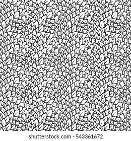 Seamless pattern. Graphic ornament. Floral stylish background. Vector repeating texture with stylized leaves.