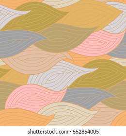 Seamless pattern. Graphic ornament. Floral stylish background. Vector repeating texture with stylized leaves.