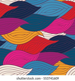 Seamless pattern. Graphic ornament. Floral stylish background. Vector repeating texture with stylized leaves.