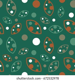 Seamless pattern. Graphic ornament. Floral stylish background. Vector repeating texture with stylized leaves
