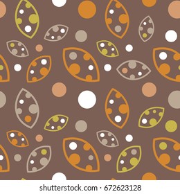 Seamless pattern. Graphic ornament. Floral stylish background. Vector repeating texture with stylized leaves