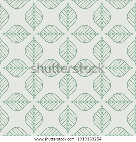 Seamless pattern. Graphic ornament. Floral stylish background. Vector repeating texture with stylized leaves