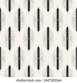 Seamless pattern. Graphic ornament. Geometric stylish background. Vector repeating textures with lattice arrows.White and black
