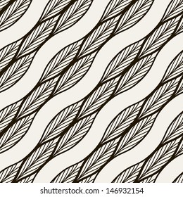 Seamless pattern. Graphic ornament. Geometric stylish background. Vector repeating texture with stylized leaves