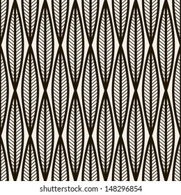 Seamless pattern. Graphic ornament. Geometric stylish background. Vector repeating texture with stylized leaves