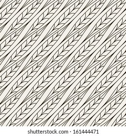 Seamless pattern. Graphic ornament. Geometric stylish background. Vector repeating texture with stylized leaves
