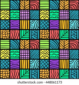 Seamless pattern. Graphic ornament. Geometric stylish background. Vector repeating texture.