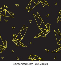 seamless pattern graphic polygonal graphics bird. Polygonal seamless pattern with birds