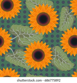 seamless pattern Graphic sunflower