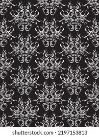 Seamless pattern of graphic symmetrical pattern in boho style with ethnic elements