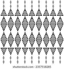Seamless pattern graphic triangle black white Christmas tree white background by illustration for printing, wallpaper and background.