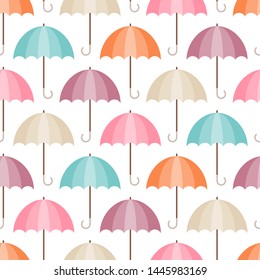 Seamless Pattern Graphic Umbrellas Different Retro Colors