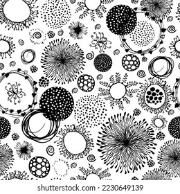 Seamless pattern graphic various circles. Vector illustration