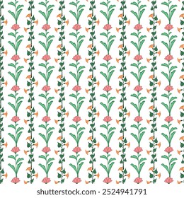 Seamless pattern with graphical leaves.