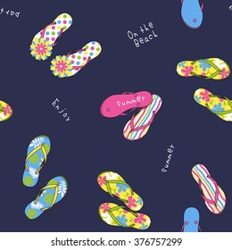 Seamless pattern / Graphics / illustration cute beach shoe