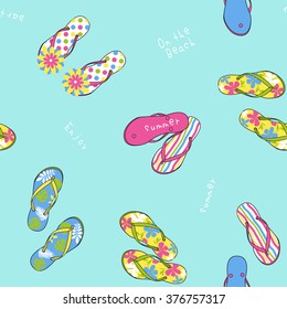 Seamless pattern / Graphics / illustration cute beach shoe